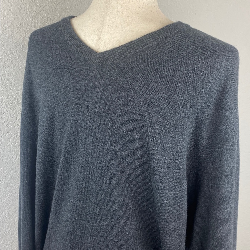 Hawker Rye New with Tags Cotton Cashmere V-Neck Charcoal Men’s Large Sweater